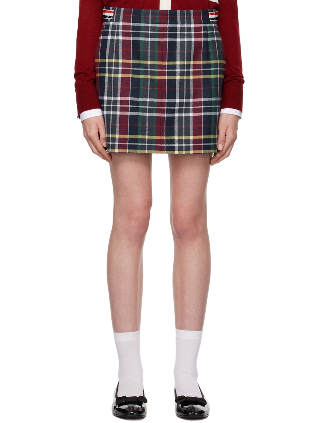 Navy Side Tab Hunting Miniskirt - 1