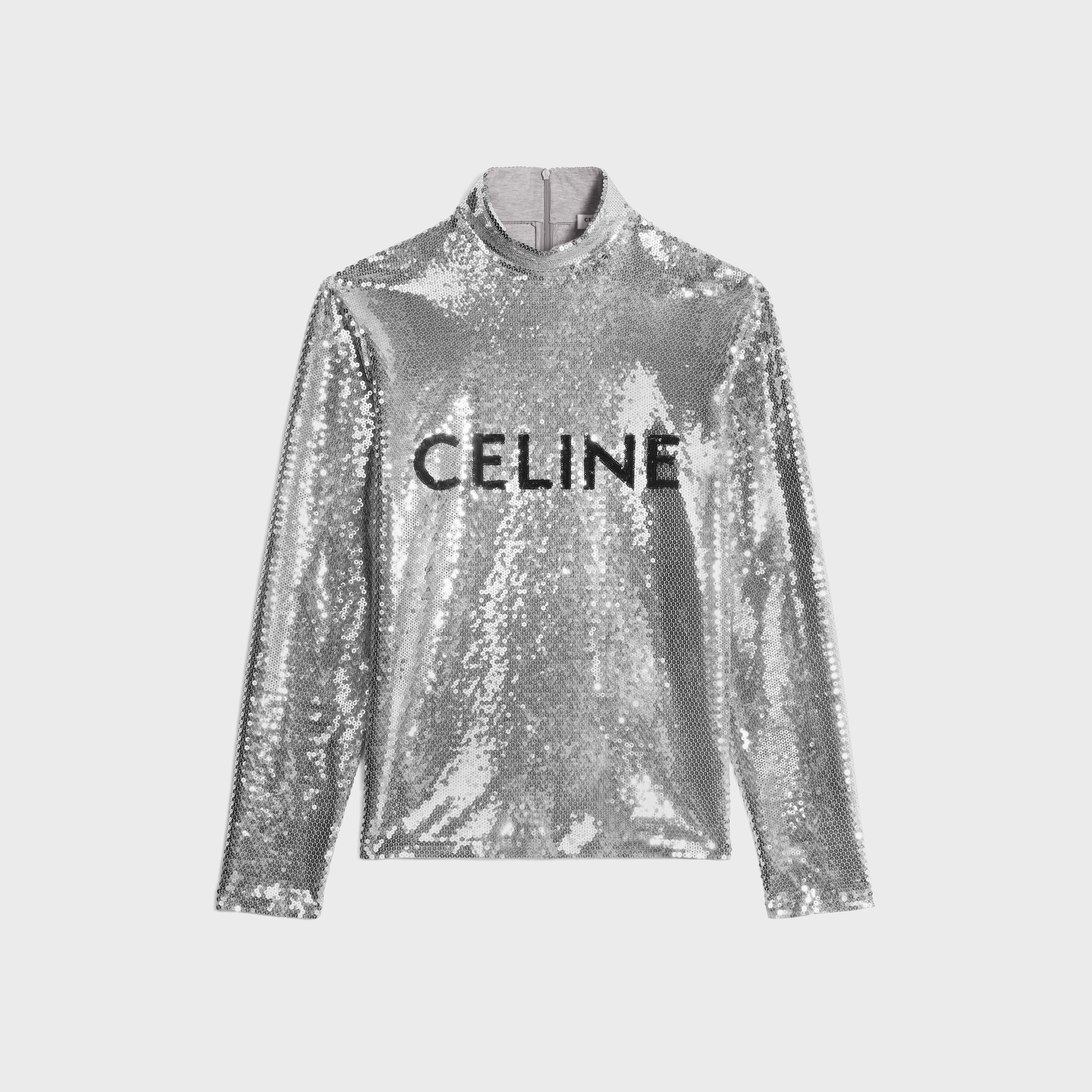 CELINE EMBROIDERED TURTLENECK IN COTTON JERSEY - 1