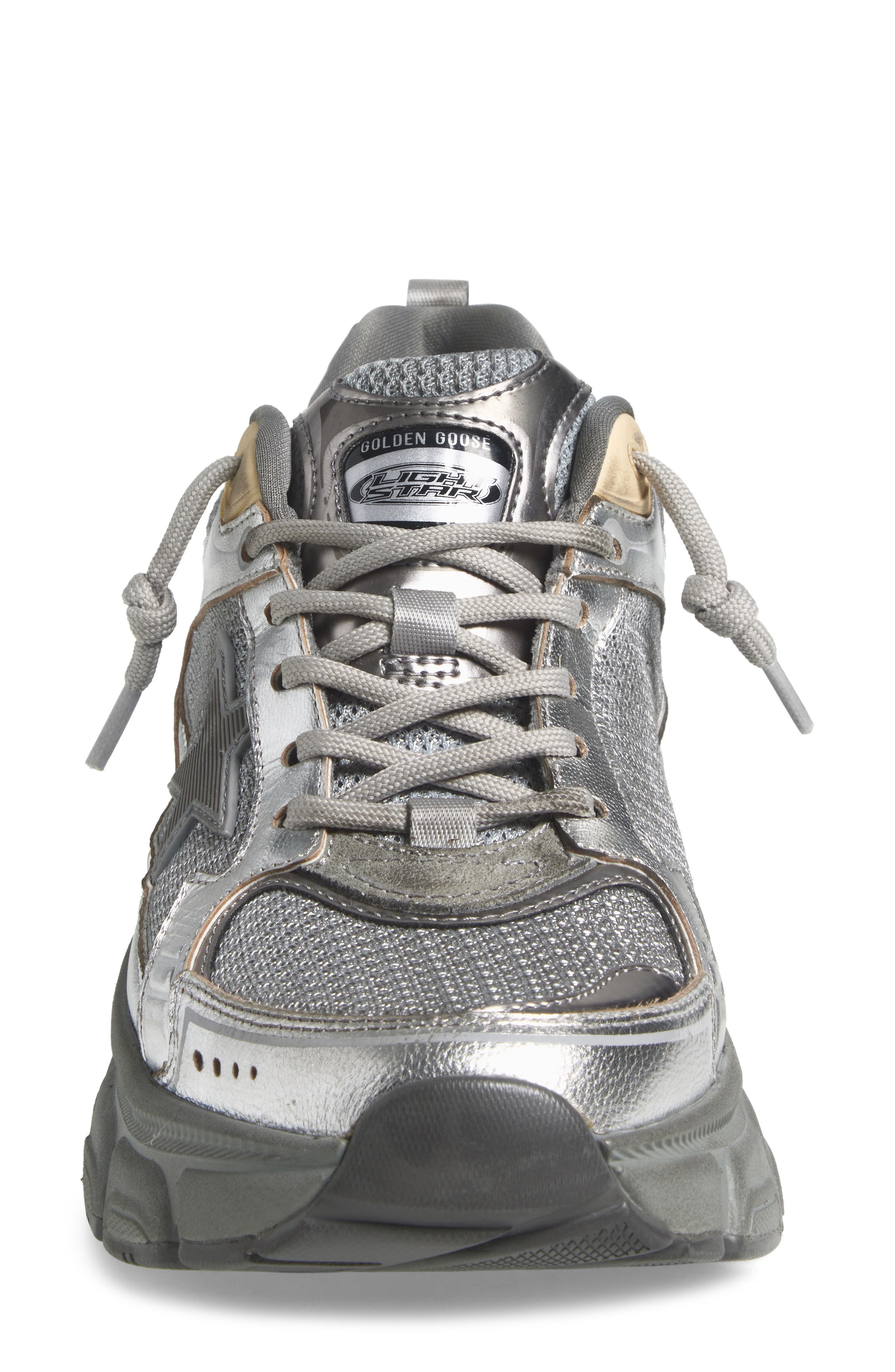 Golden Goose Lightstar Sneaker in Silver/Gold at Nordstrom - 4