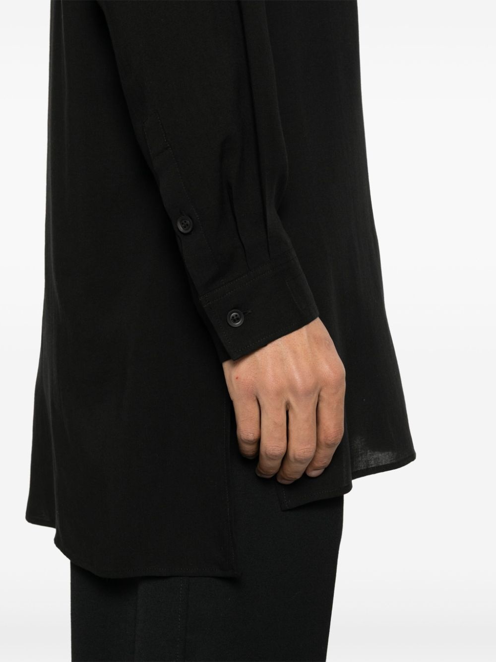 asymmetric poplin shirt - 5