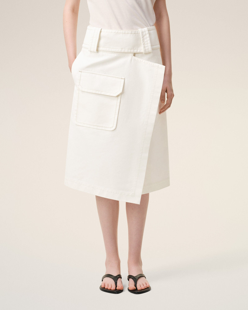WHITE COTTON WRAP SKIRT 3