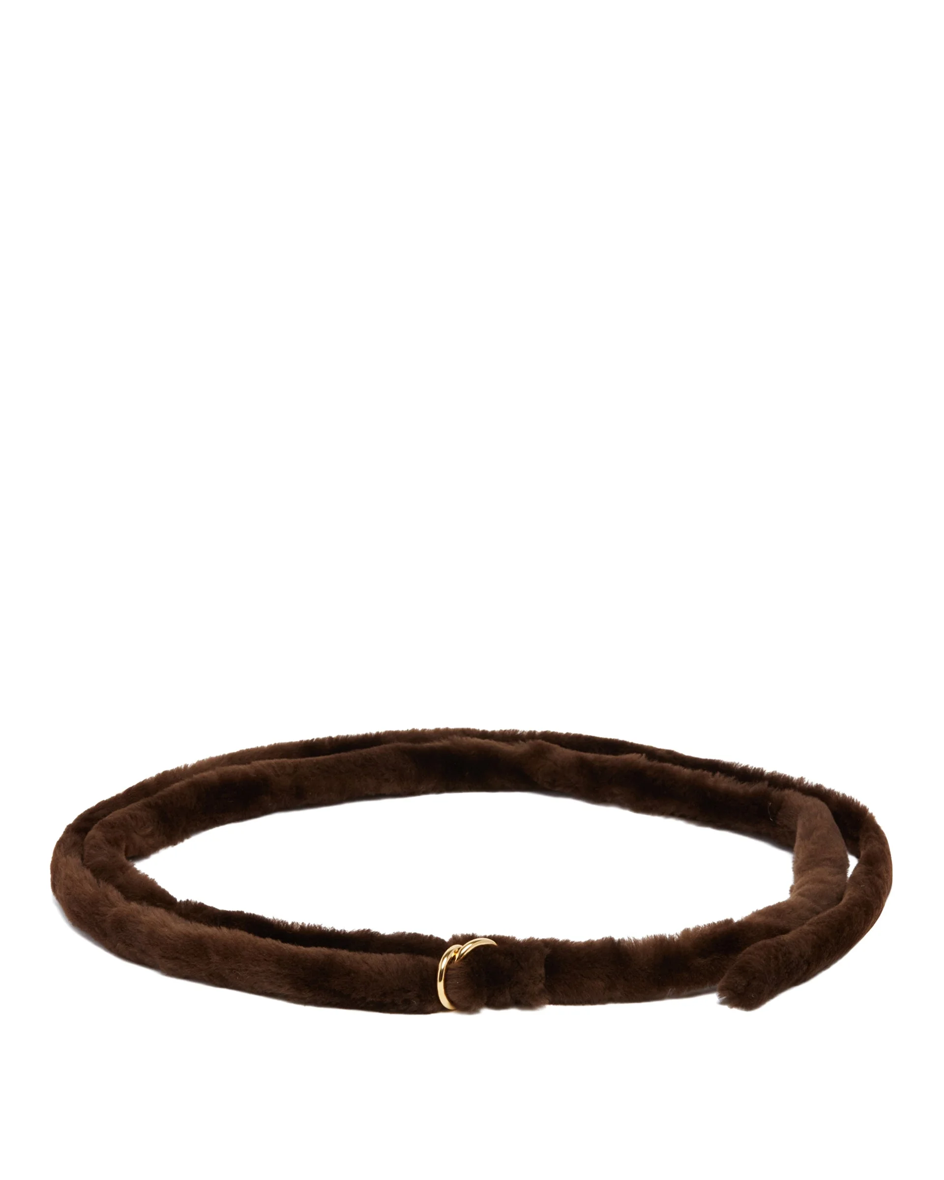 Brown Faux Fur Belt - 1