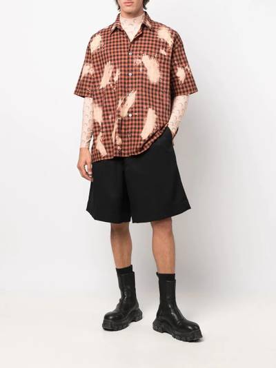 Étude plaid paint-print shirt outlook