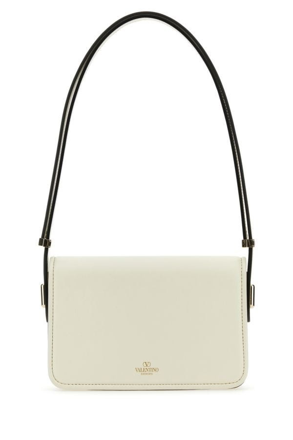 Valentino Garavani Woman Ivory Leather Vlogo Crossbody Bag - 3