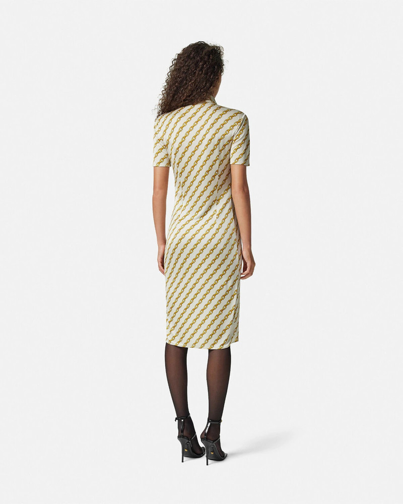 Chain Stripes Fitted Midi Shirt Dress 5