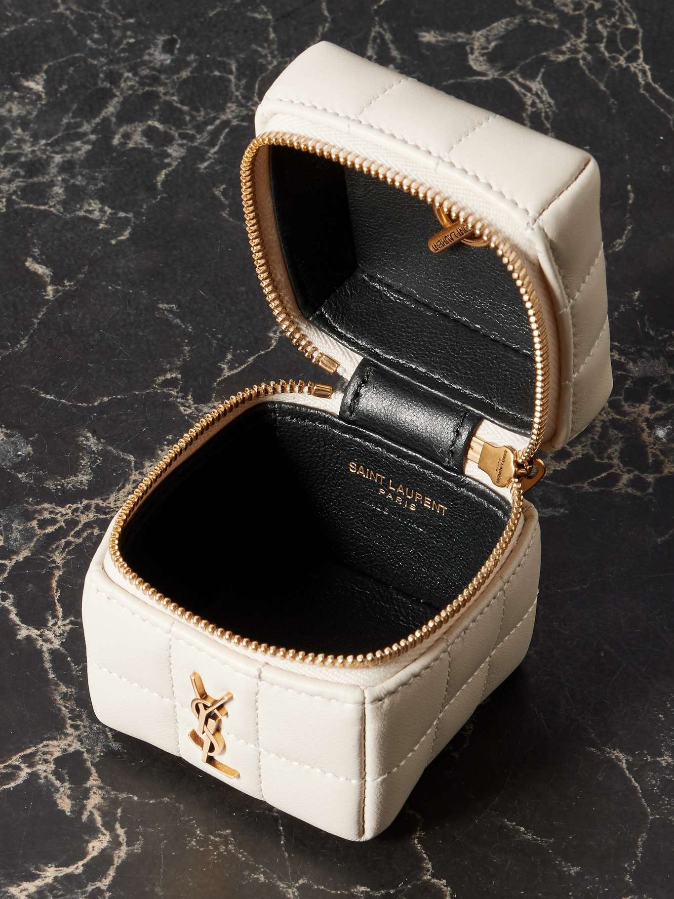 Cassandre Matelassé Carré mini quilted leather pouch White - 5
