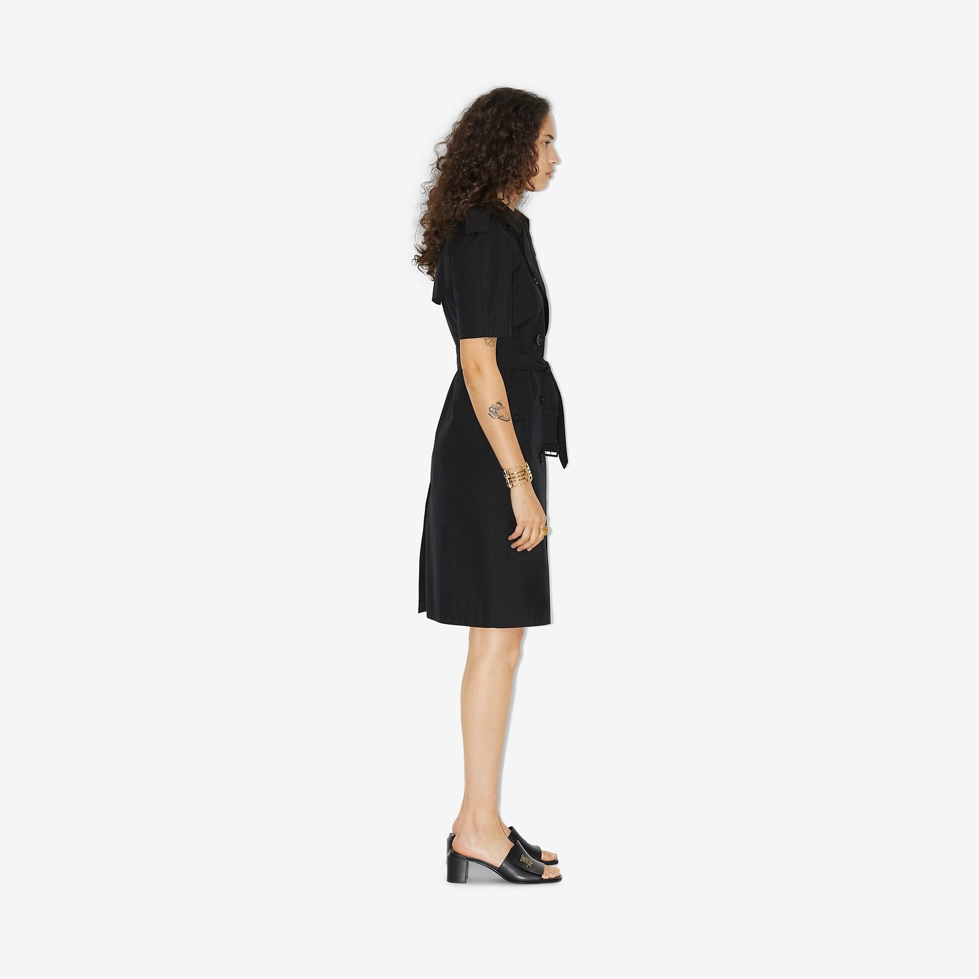 Cotton Blend Trench Dress - 3