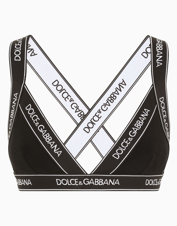 Jersey triangle bra with branded elastic trims - 1