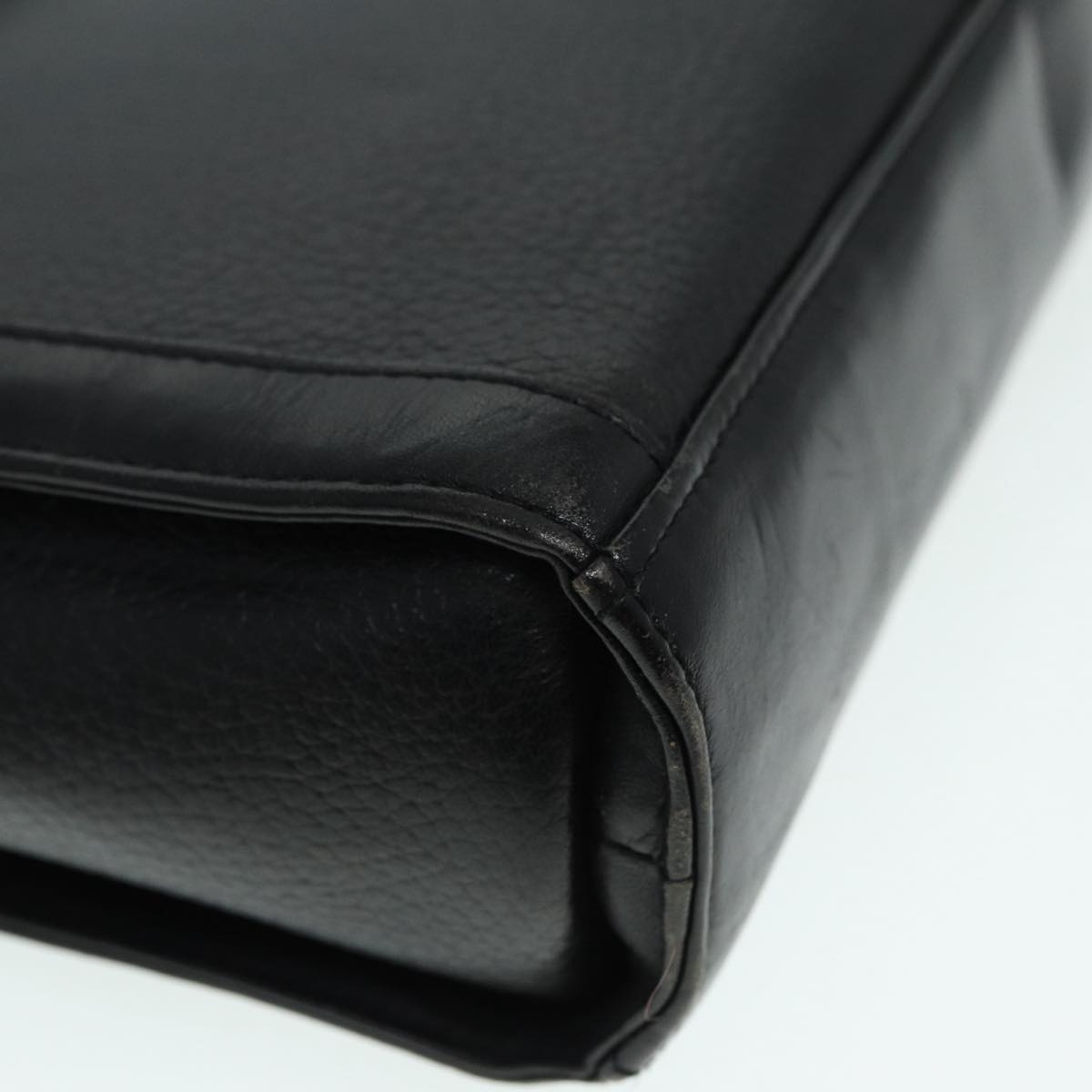 Burberry Hand Bag Leather Black Silver - 9