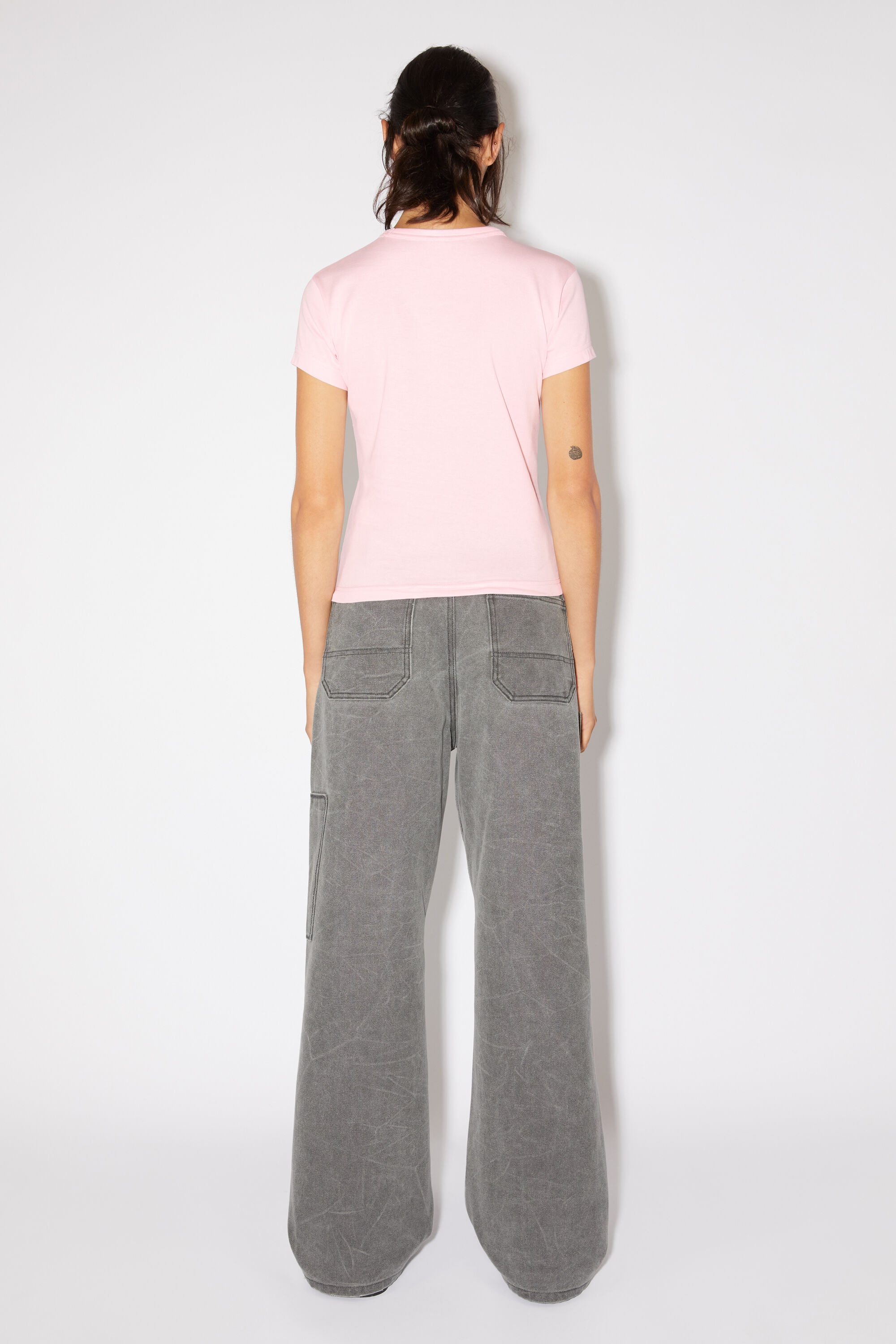 Crew neck t-shirt - Fitted fit - Light pink - 3