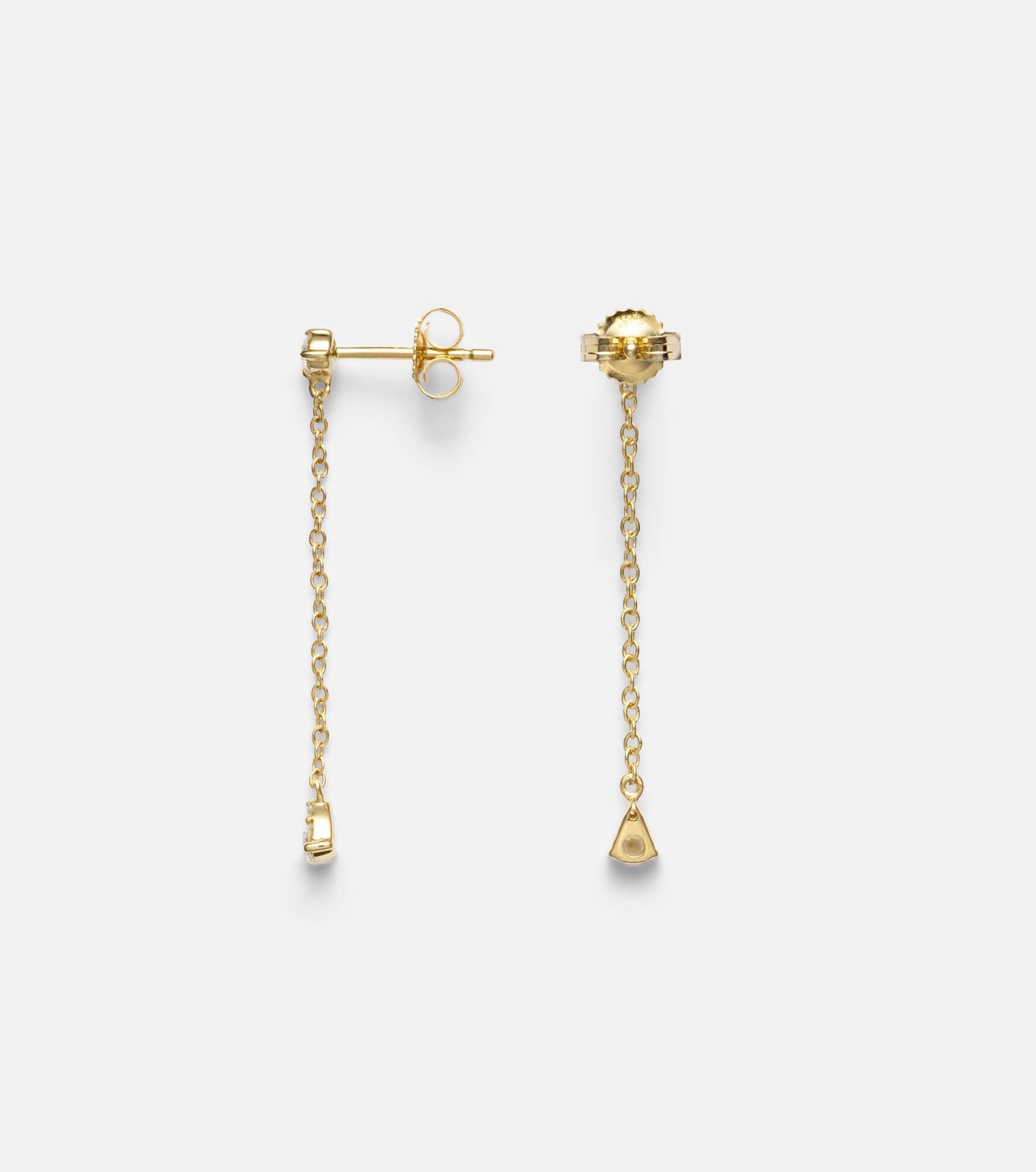 Perfect Pear 14kt gold drop earrings with diamonds - 4