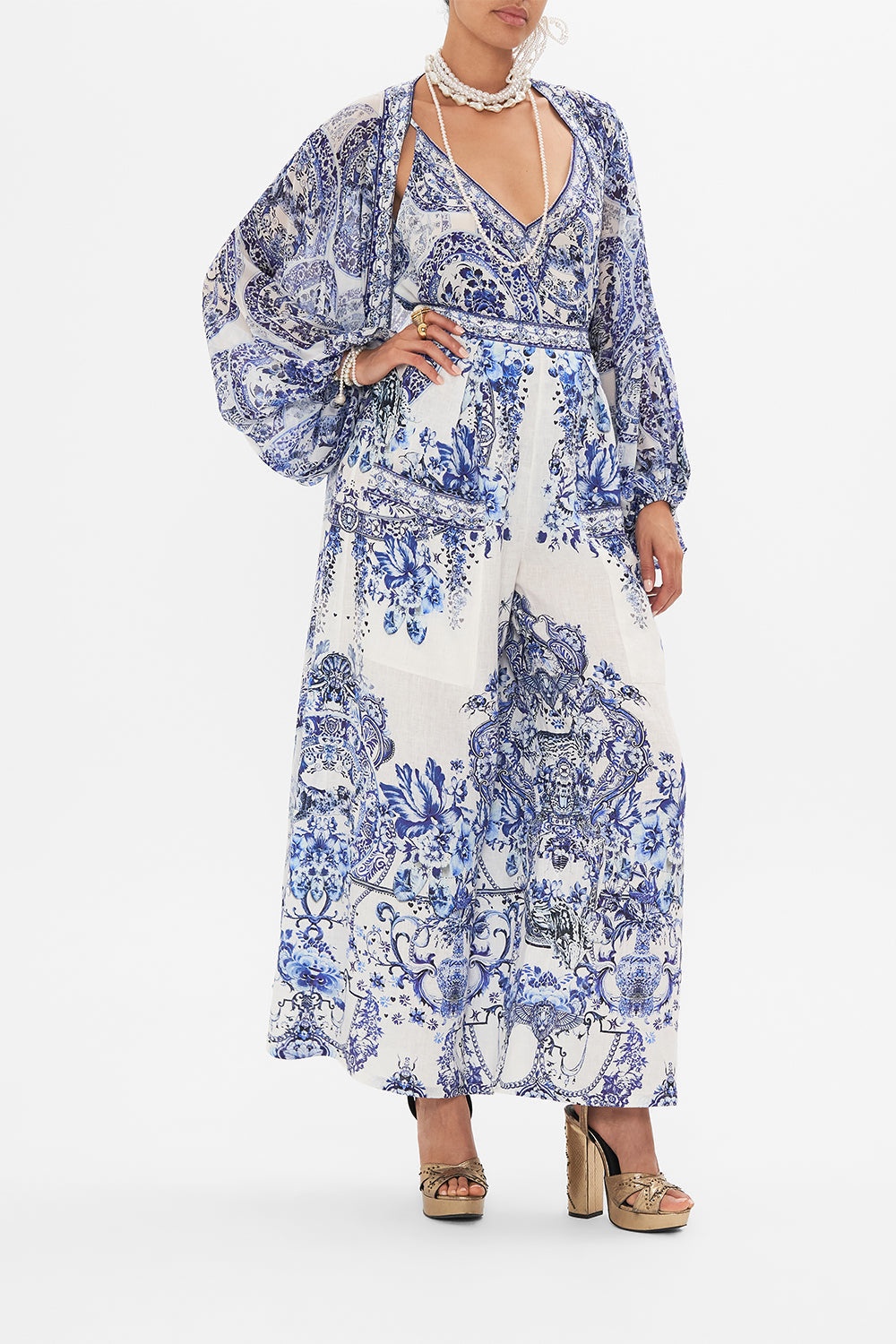 WIDE LEG TROUSER WITH FRONT POCKETS - 7