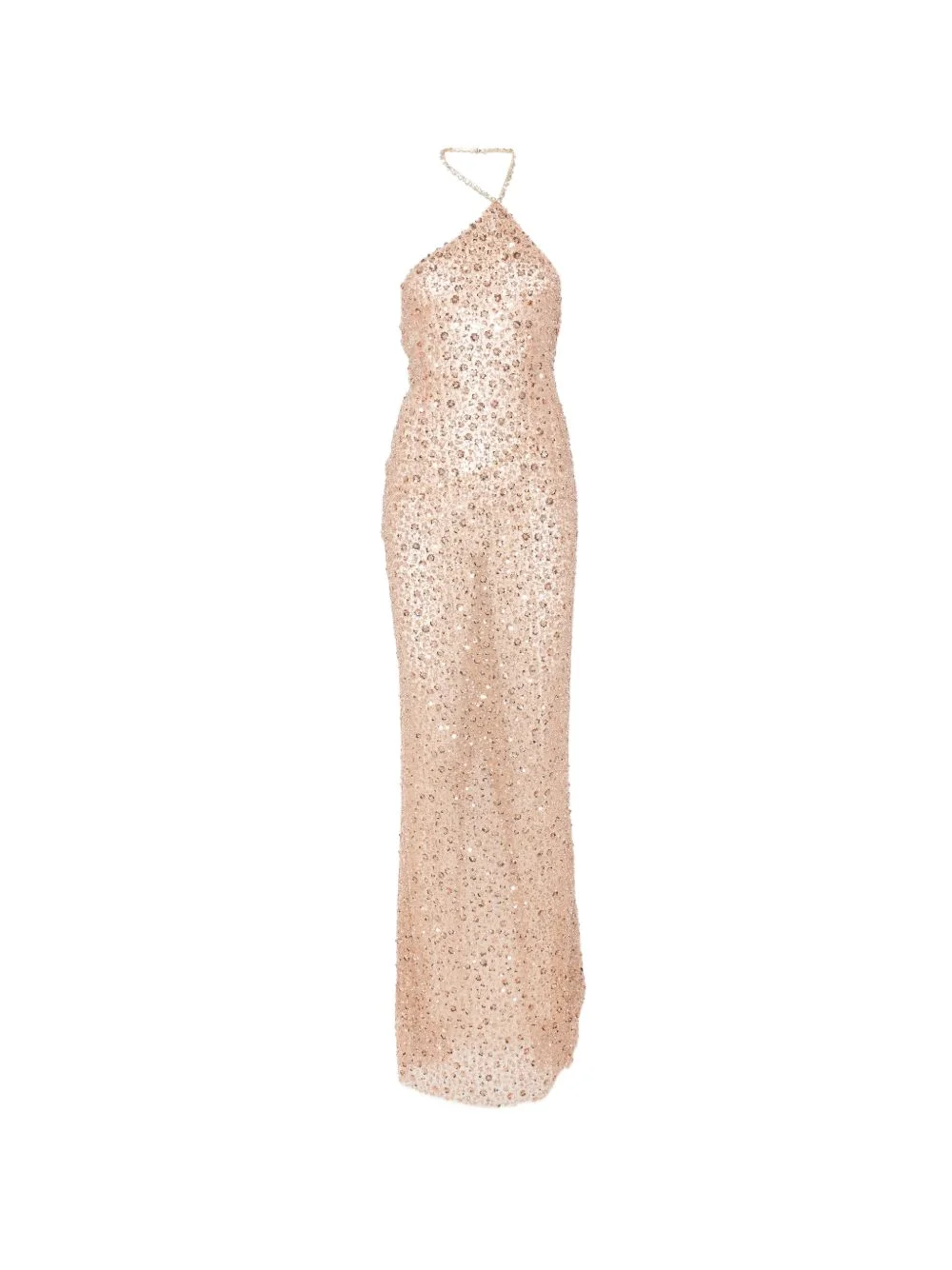 sequin-embellished halterneck maxi dress - 1