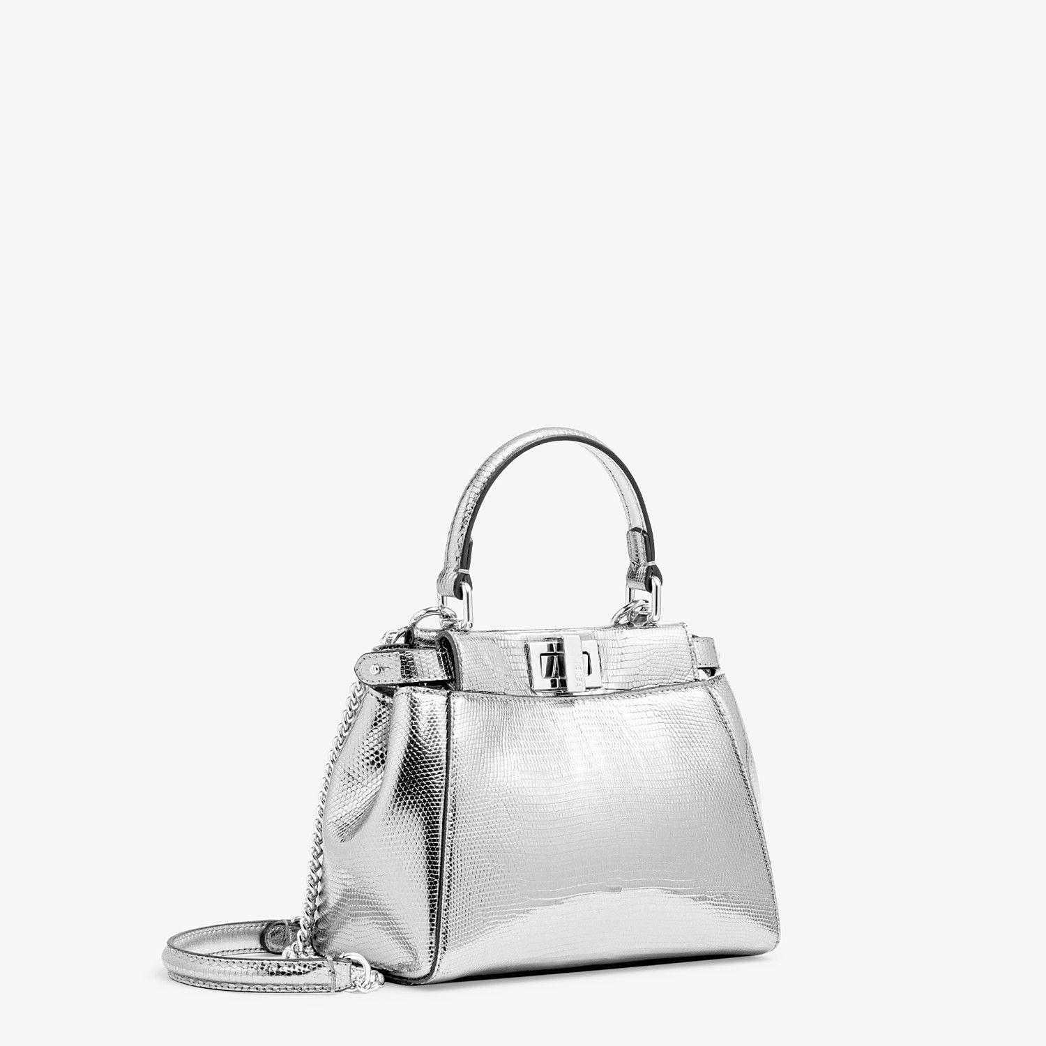 Mini-bag in silver lizard - 2