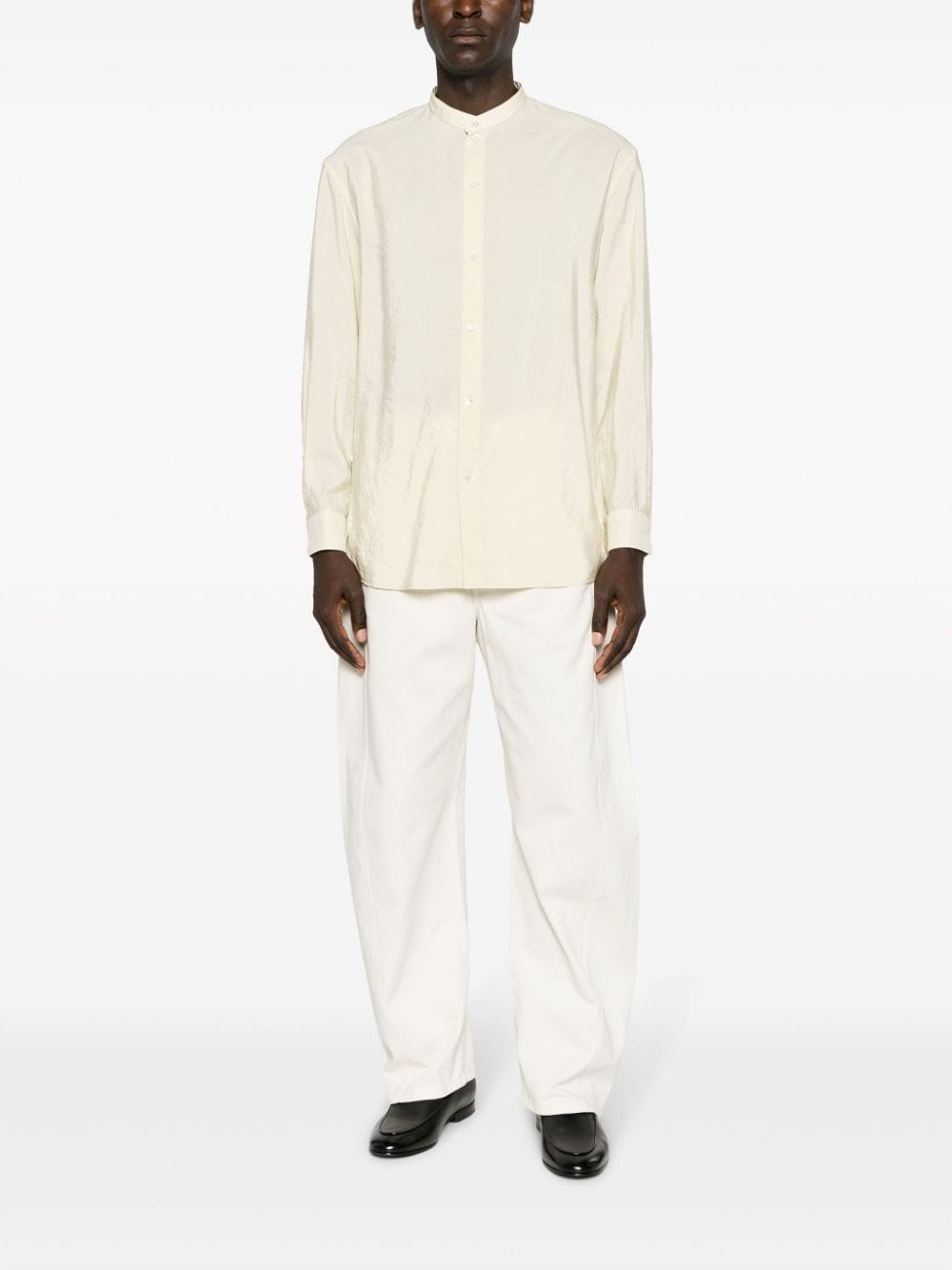 band-collar long-sleeve shirt - 2