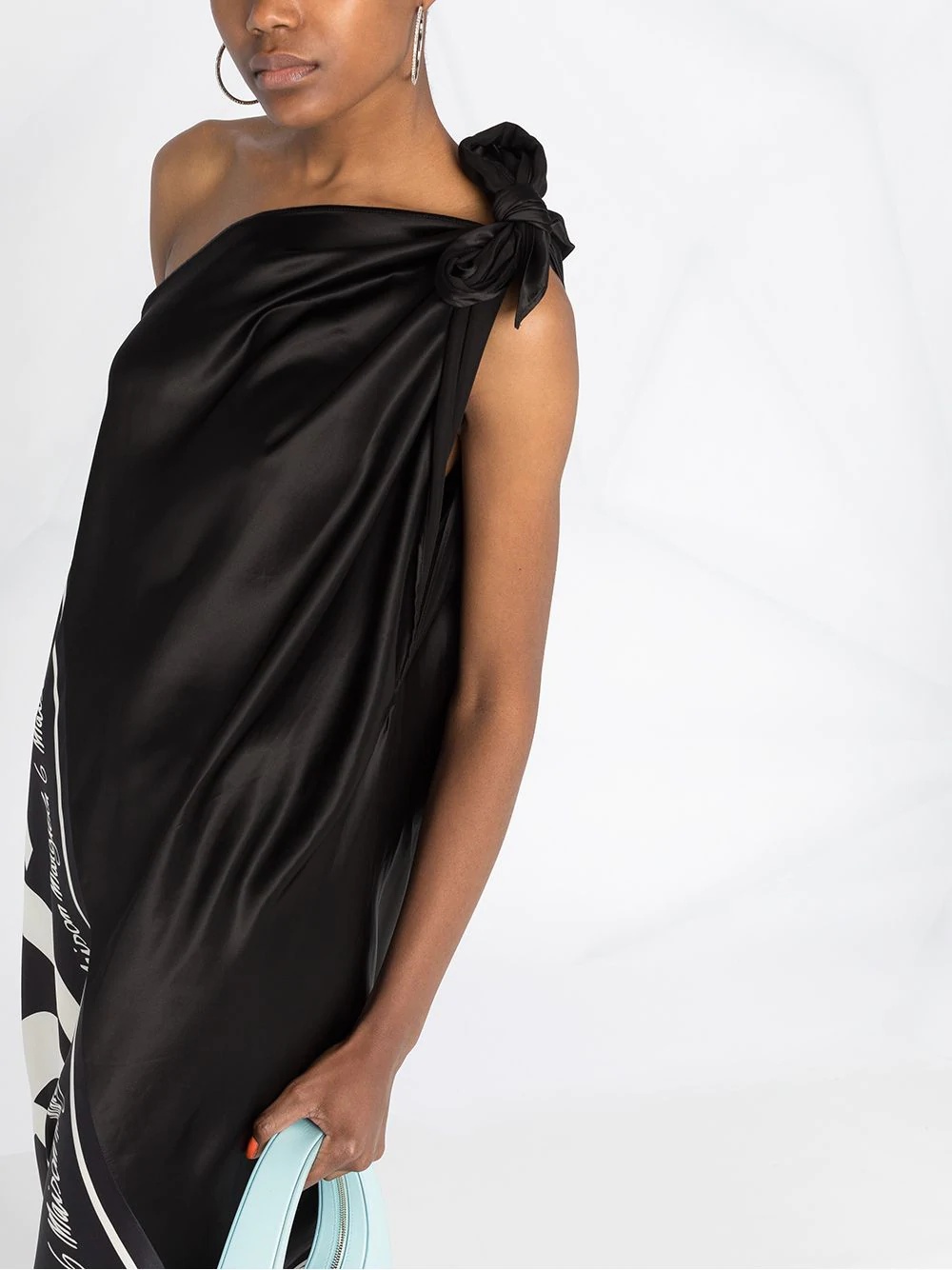 one-shoulder scarf dress - 3