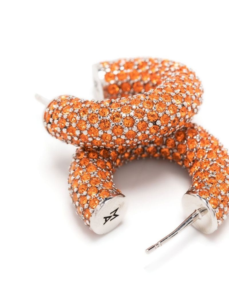crystal-embellished hoop earrings - 3