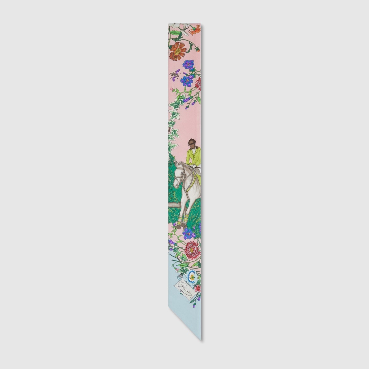 Printed silk twill neck bow - 1