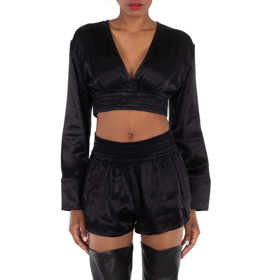T by Alexander Wang Long-Sleeve Cropped Blouse - 3
