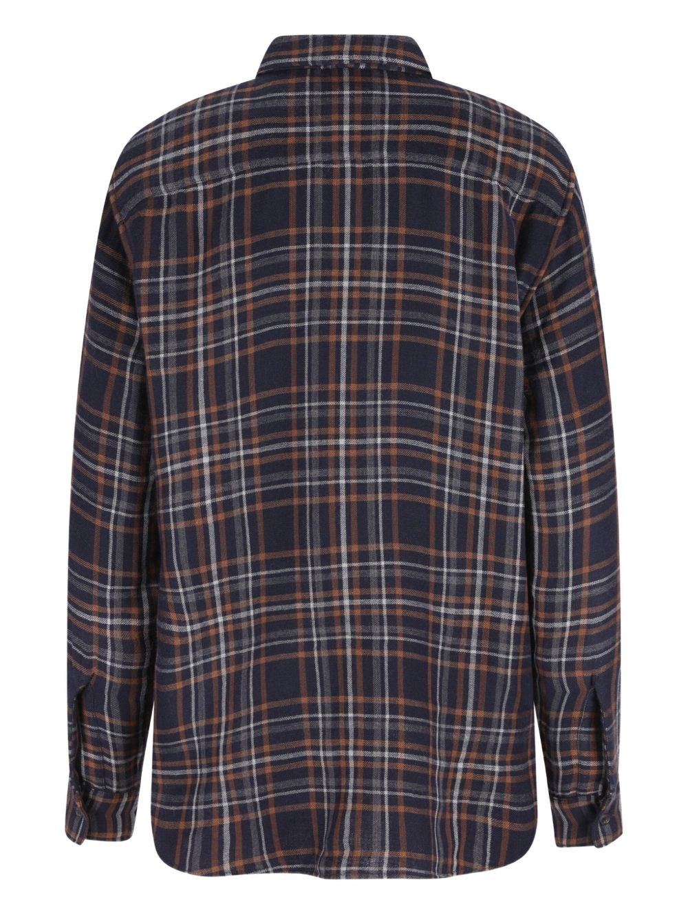 tie-fastening checked shirt - 2