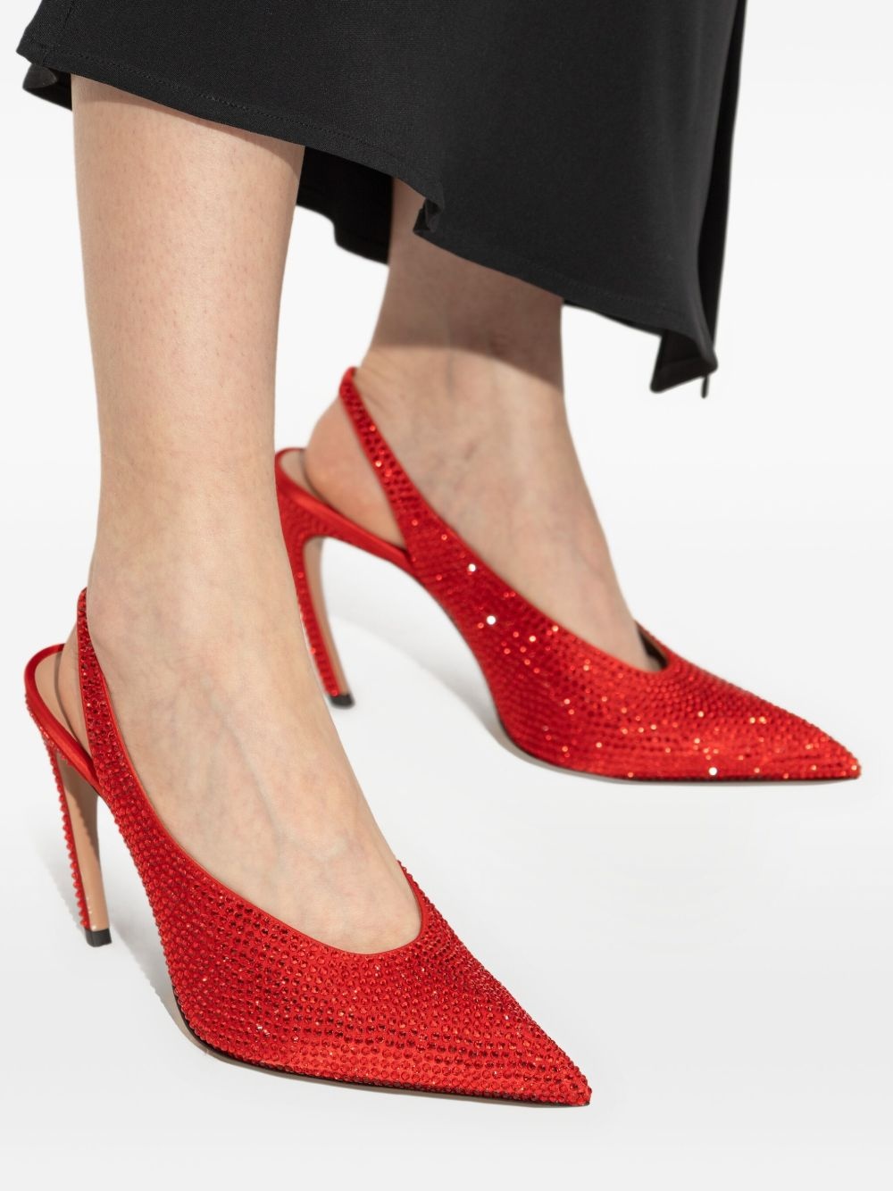 95mm Viper crystal-embellished slingback pumps - 6