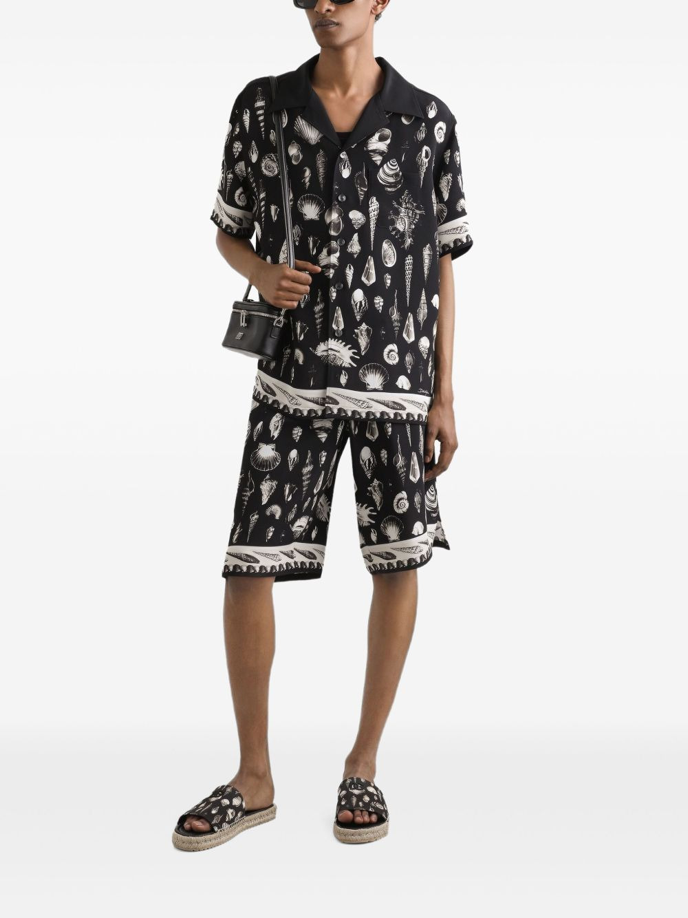 seashell-print drawstring shorts - 2