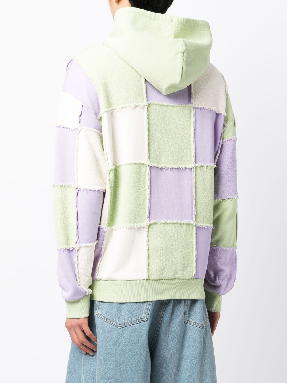 patchwork cotton hoodie - 4