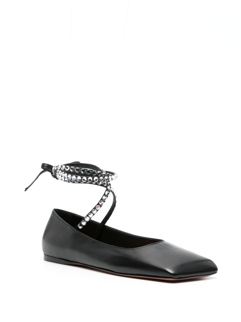 Amina Muaddi Ane square-toe leather ballerinas outlook