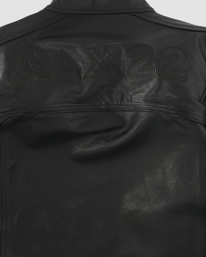 OVERSIZE LEATHER LOGO MOTO JACKET 8