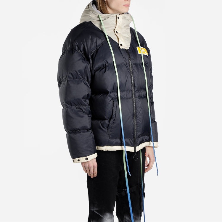 Off-White FW19 Scaffolding Zipped Puffer Arrow Jacket Men Blue OMED019F19E150253201 - 5