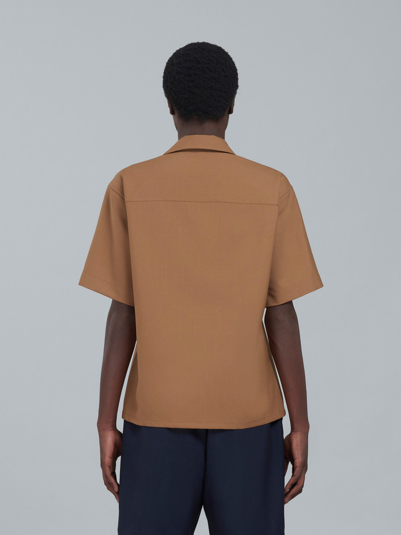 BEIGE TROPICAL WOOL BOWLING SHIRT 3