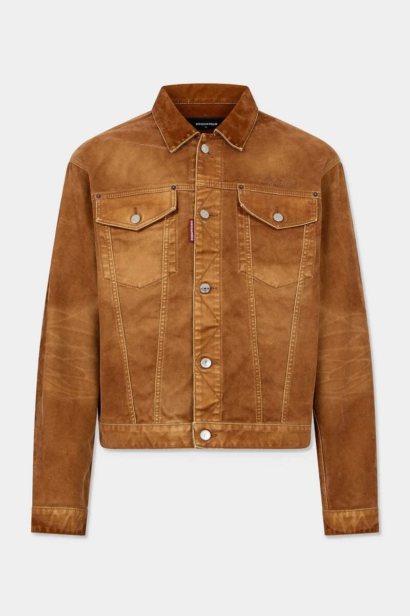 WEATHERED SUEDE OVERSIZED JEAN JACKET - 1