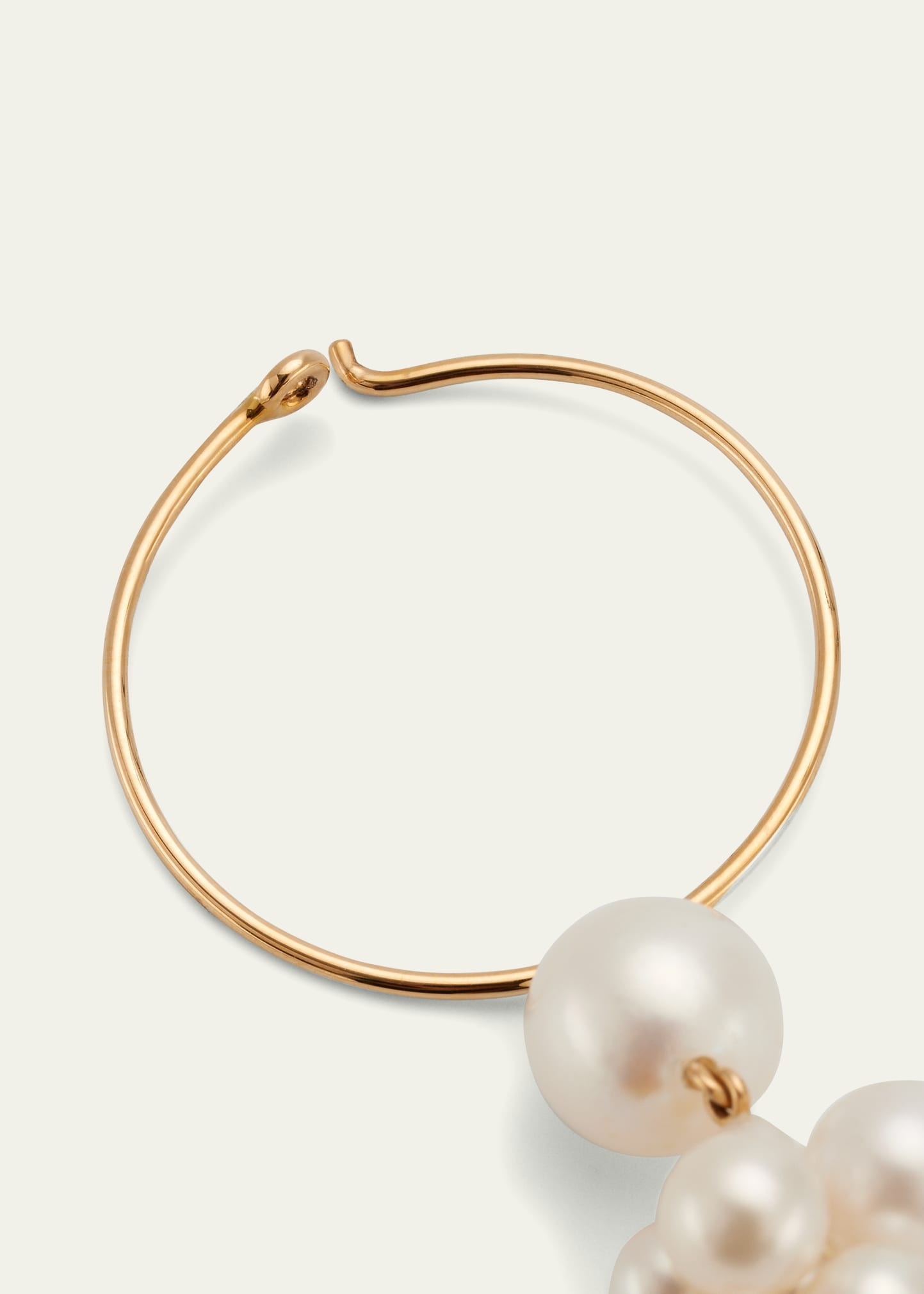 Botticelli Hoop Earring With Pearls, Single - 4