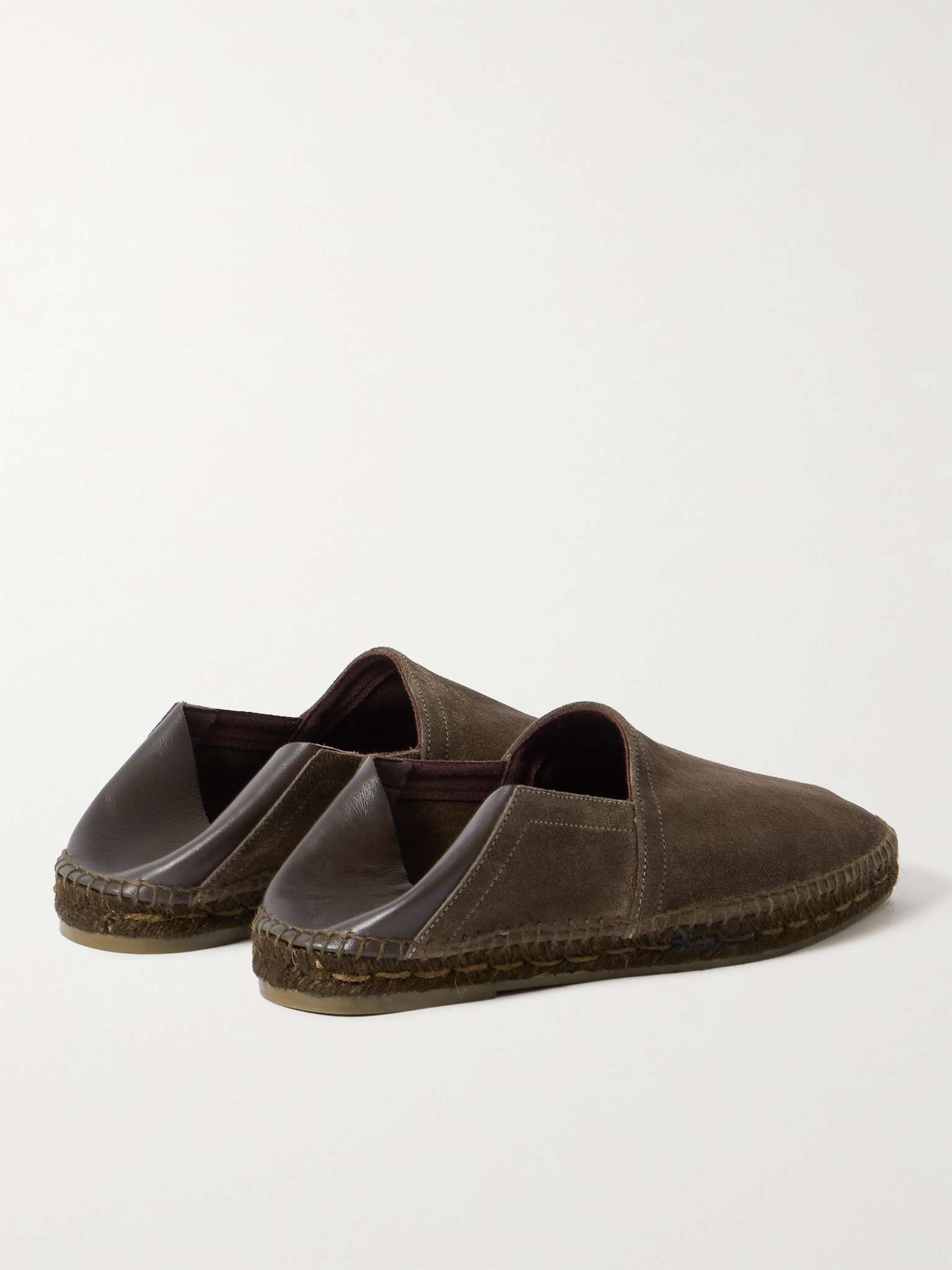 Barnes Collapsible-Heel Leather-Trimmed Suede Espadrilles - 7