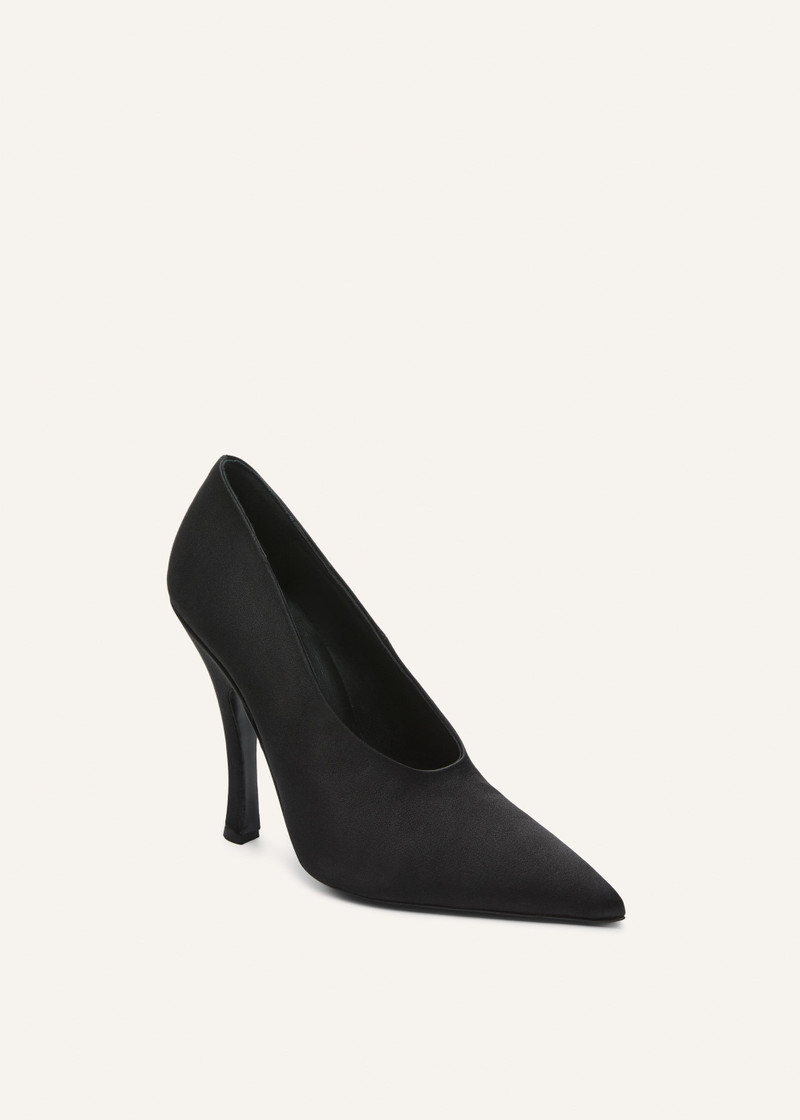 MAGDA BUTRYM Sculptural pointed satin pumps in black outlook