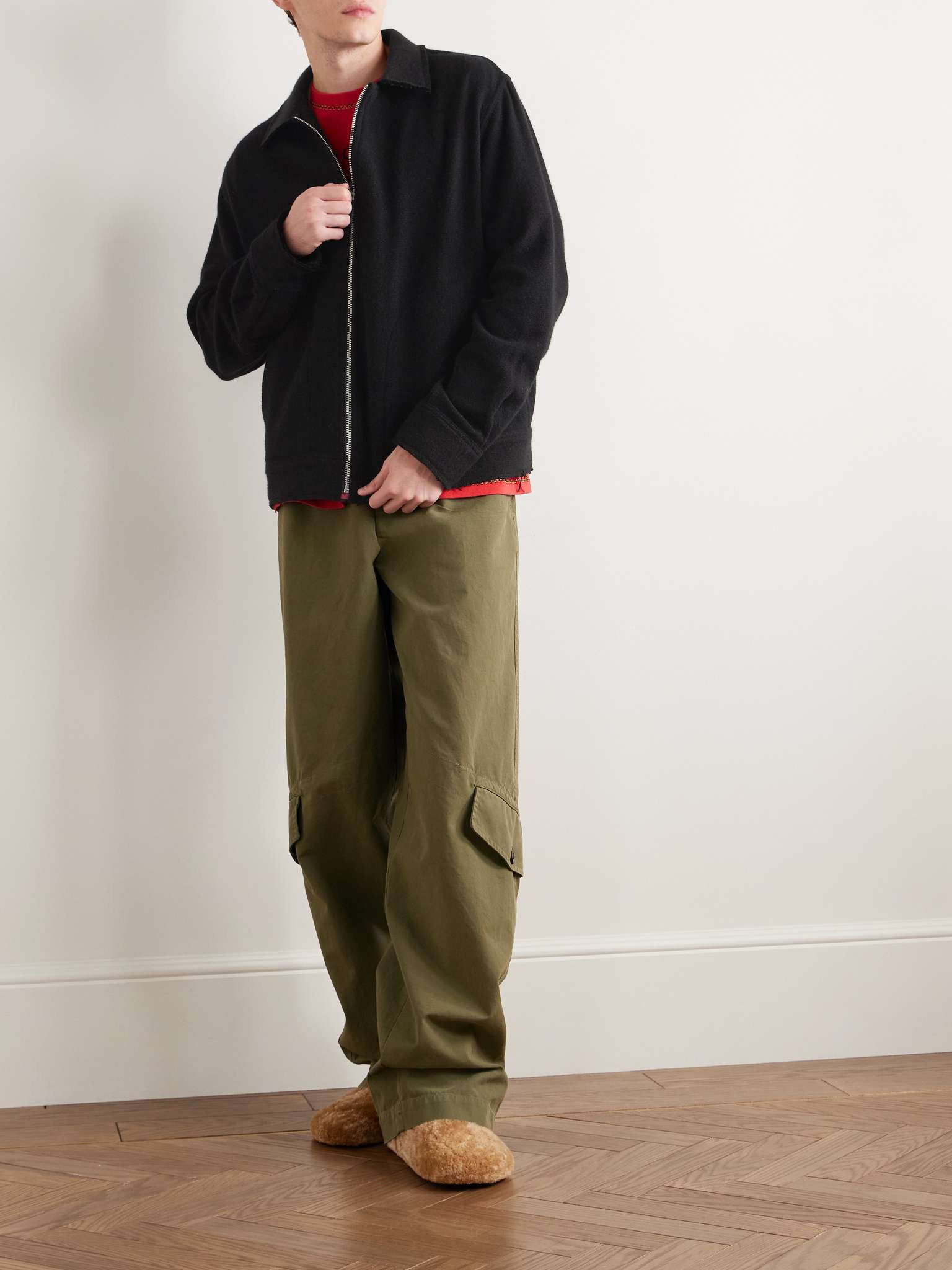 【The Elder Statesman】 Daily Zuzuコットンアンドカシミヤ zip ジ エルダーステイツマン カシミヤヘビーセーター メンズ SIZE S