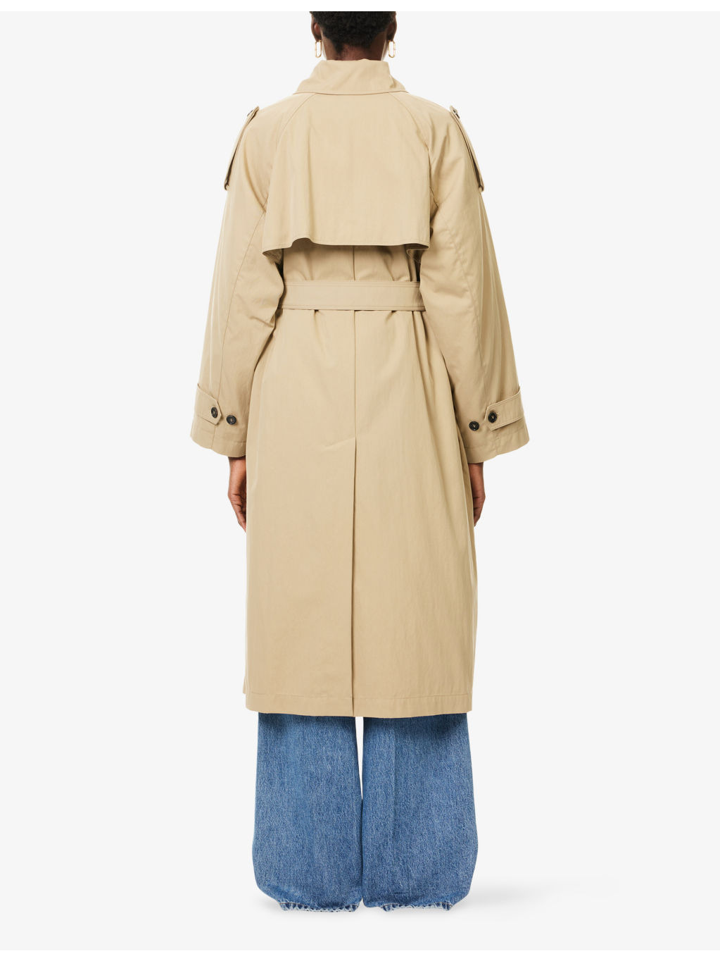 Double-Breasted Padded Woven Trench Coat - 4