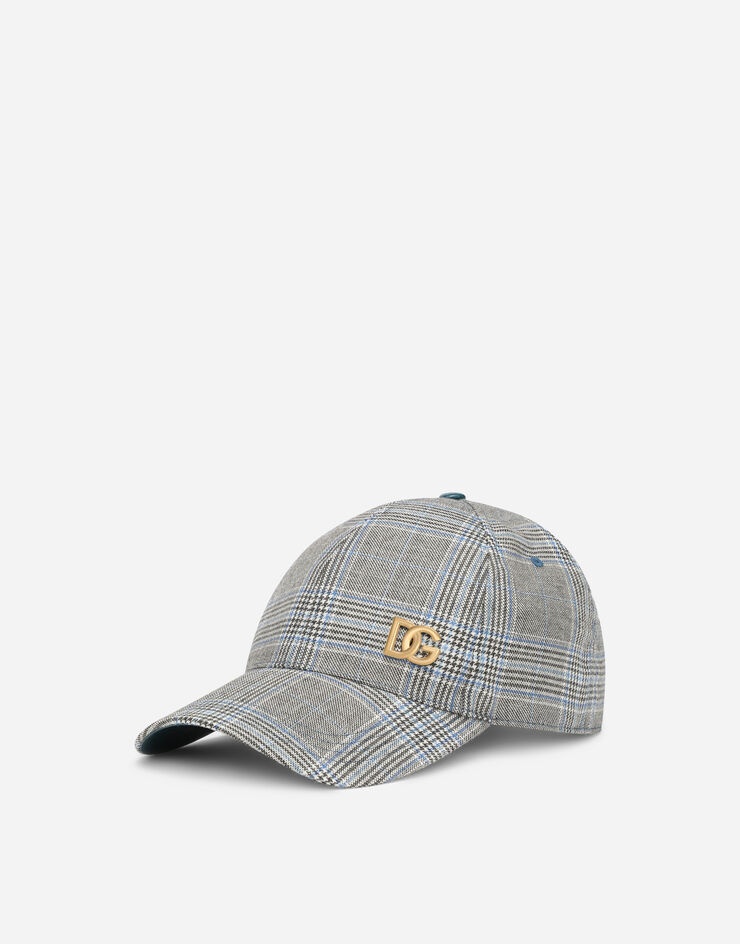 Checked wool baseball cap with DG logo - 1