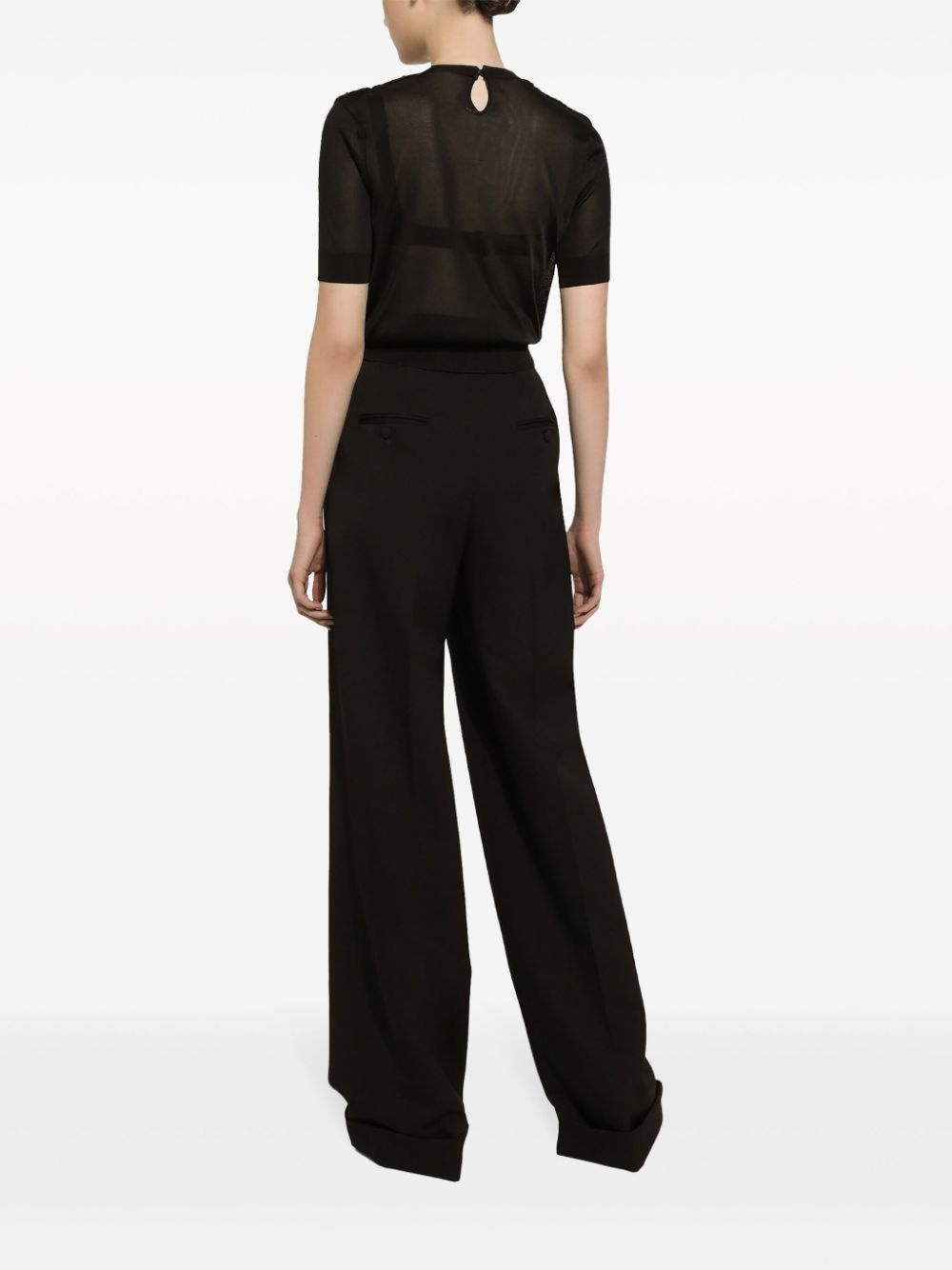 pleated wide-leg trousers - 4