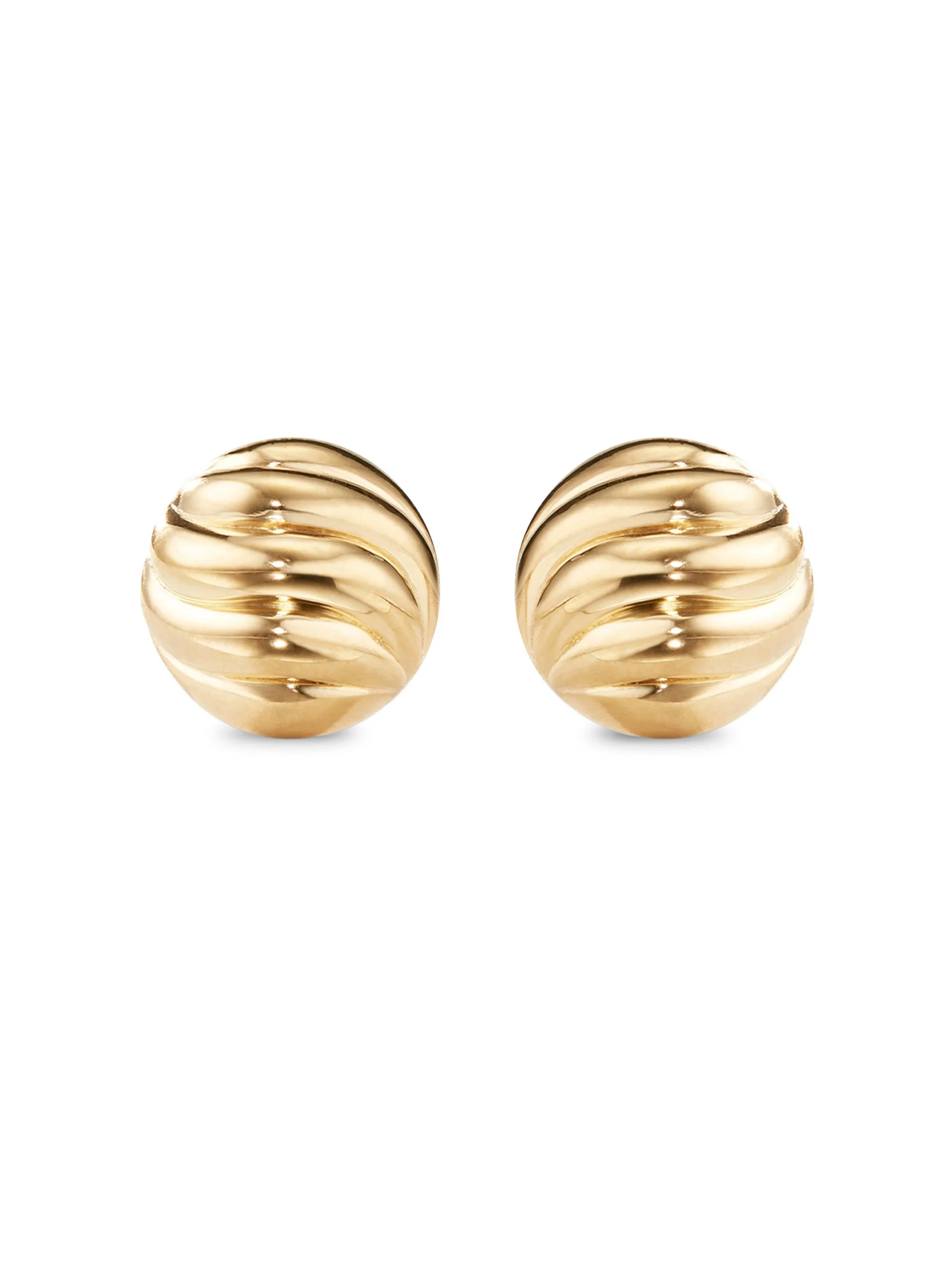 Women's Sculpted Cable Stud Earrings in 18K Yellow Gold, 8mm - Gold - 1