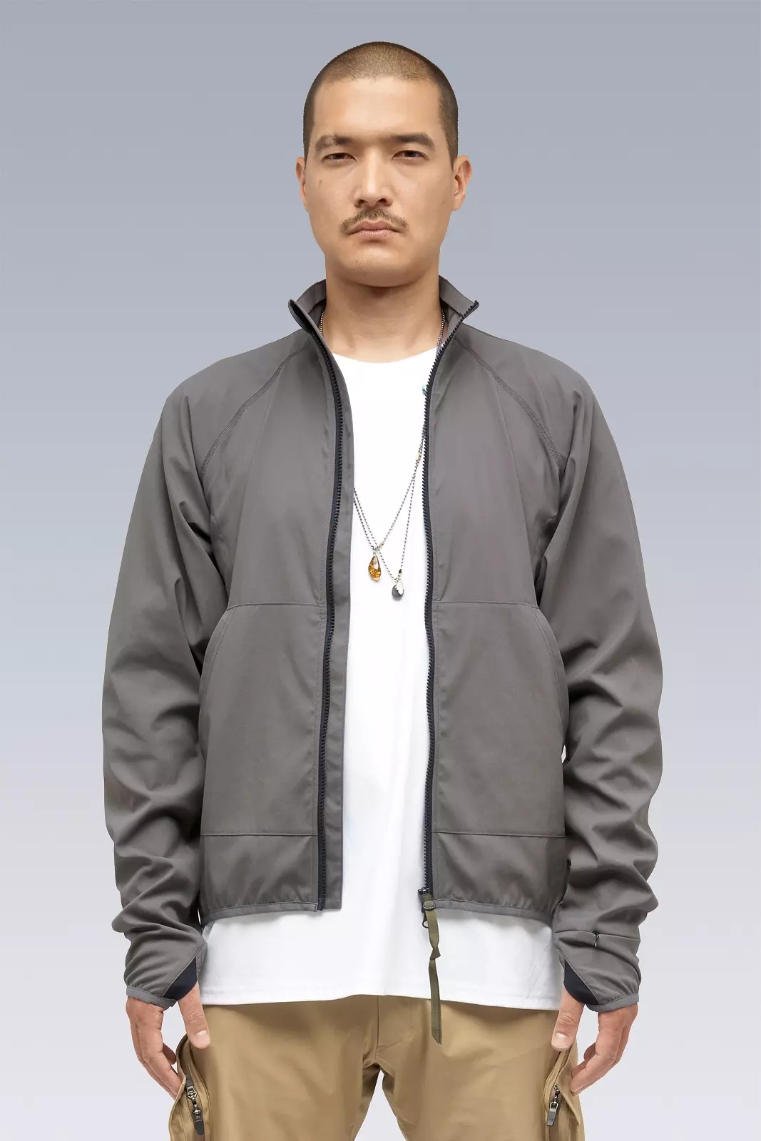 J97-M Nylon Stretch Contour Jacket Gray - 7