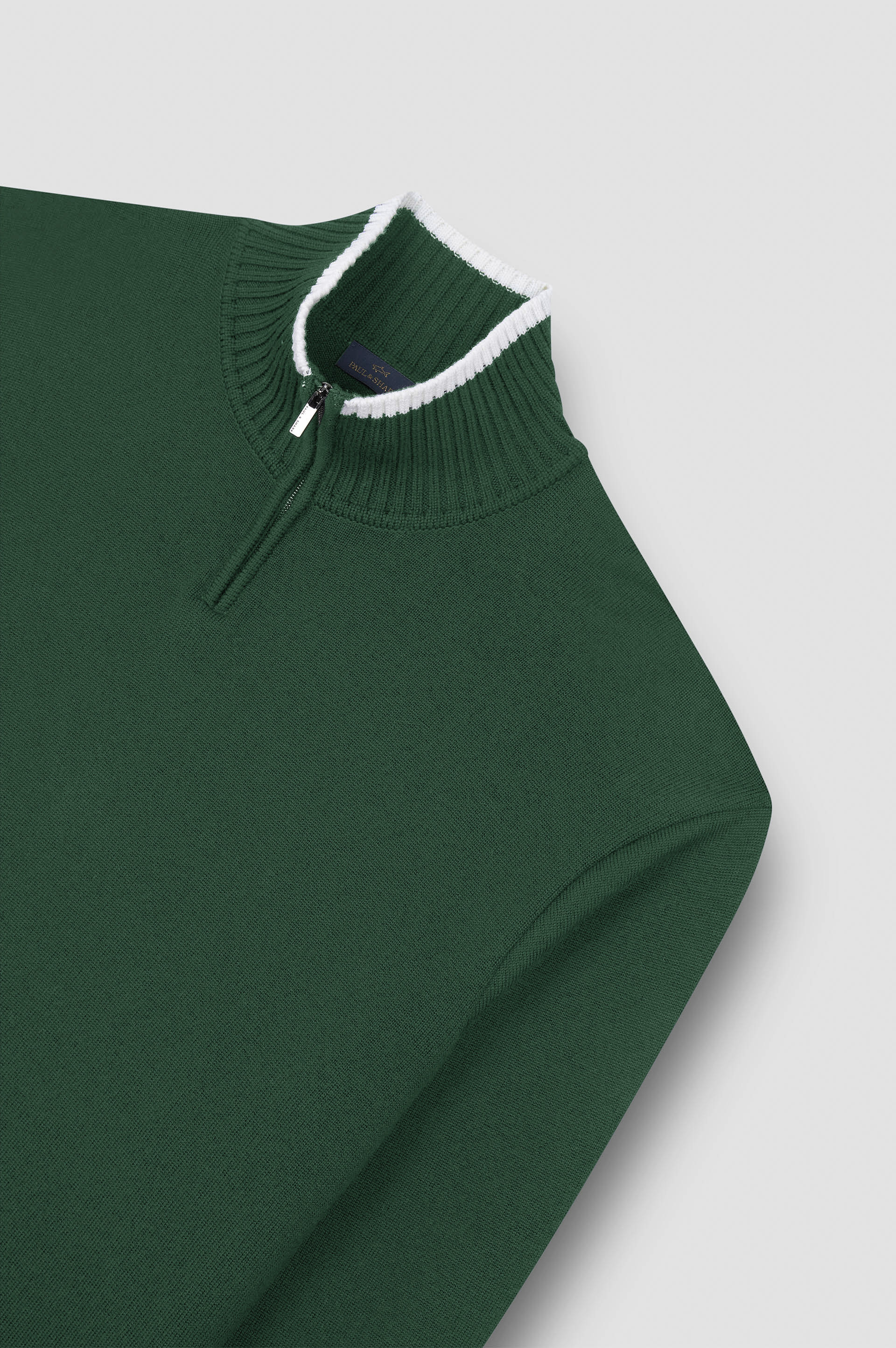 SOFT COOL TOUCH WOOL HALF ZIP SWEATER - 5