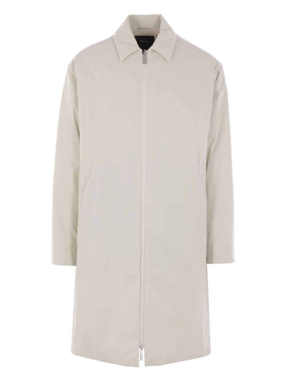 pointed-collar zip coat - 1