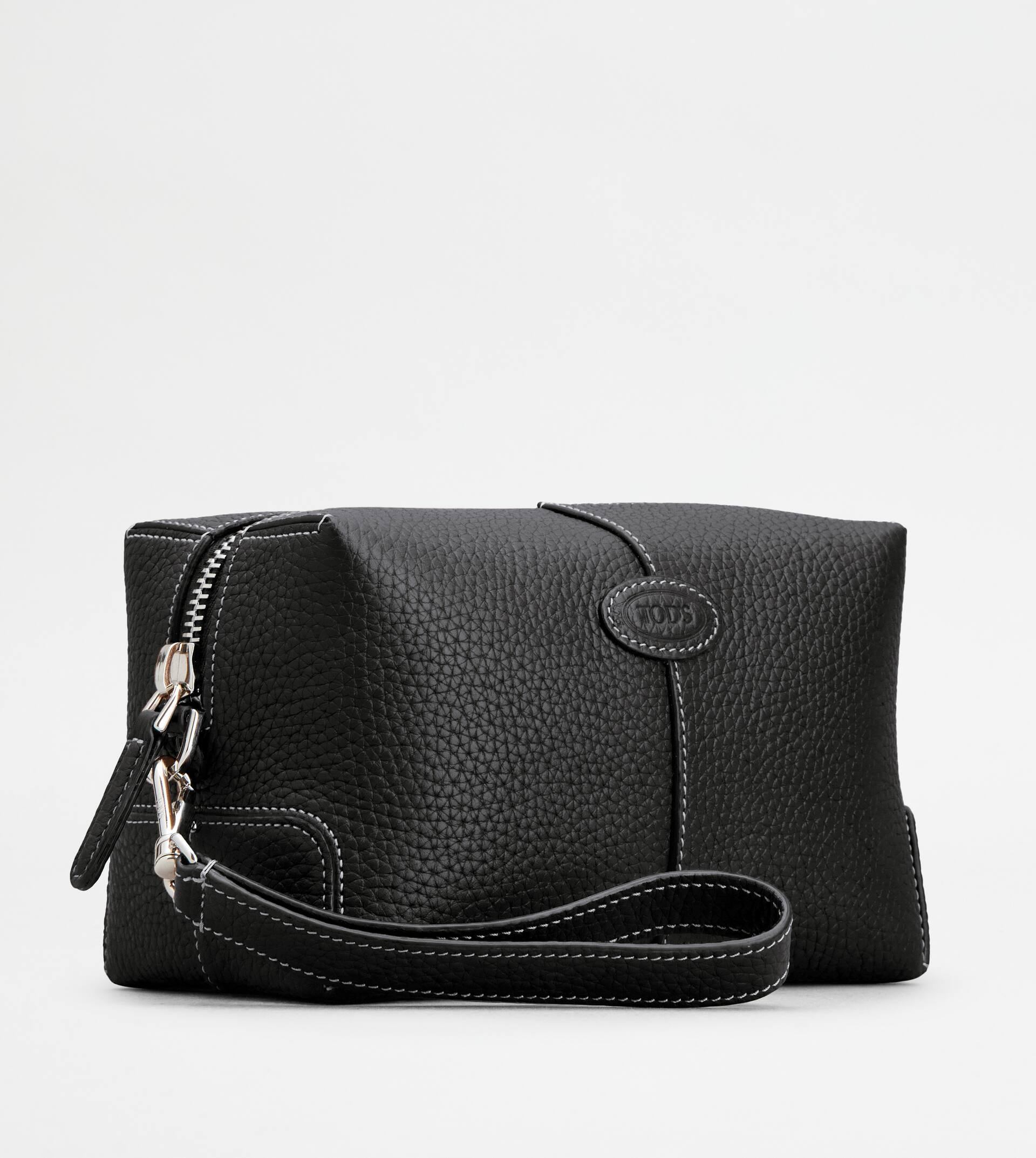 POUCH IN LEATHER LARGE - BLACK - 3