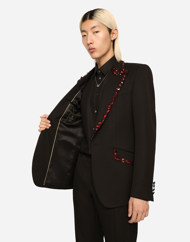 Wool Sicilia-fit suit with rhinestones - 6