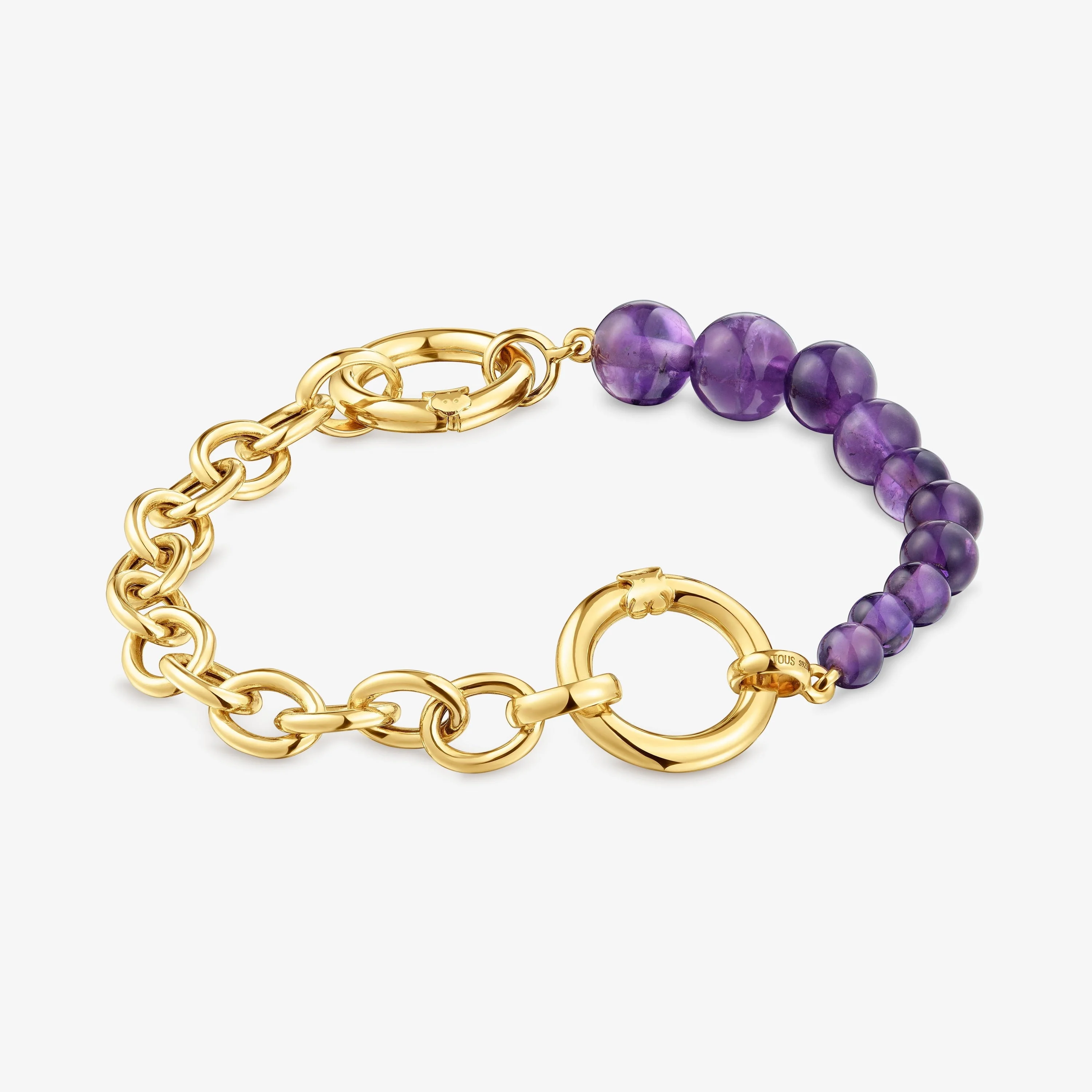 Bracelet with 18K gold vermeil and amethyst Hold - 1