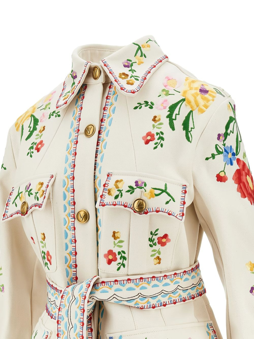 embroidered denim jacket - 4