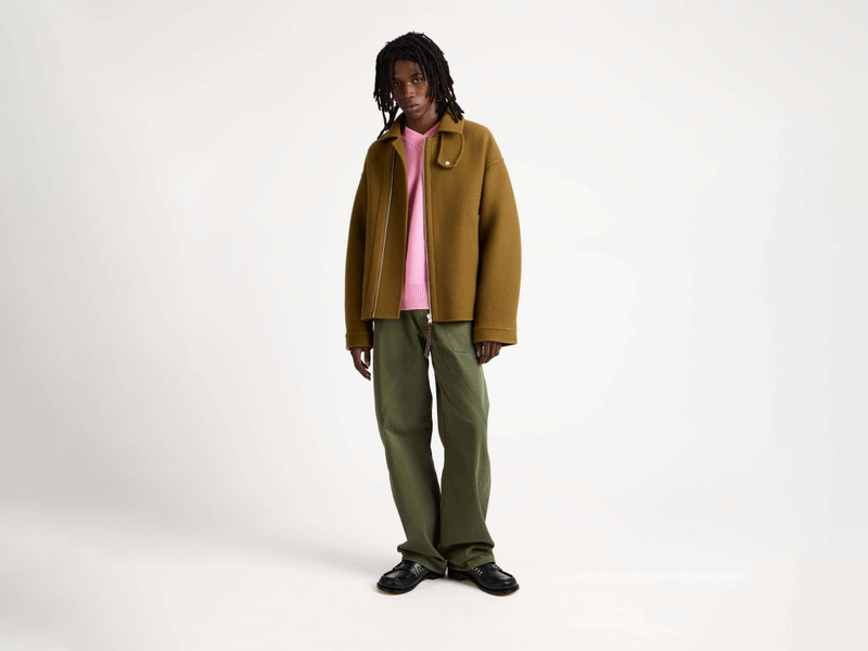 JW Anderson MENS DOUBLE FACED FIREMAN JACKET IN TOBACCO BROWN outlook