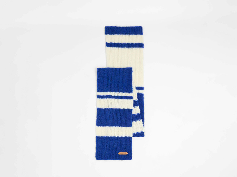 STRIPED SCARF IN ROYAL BLUE & WHITE 1