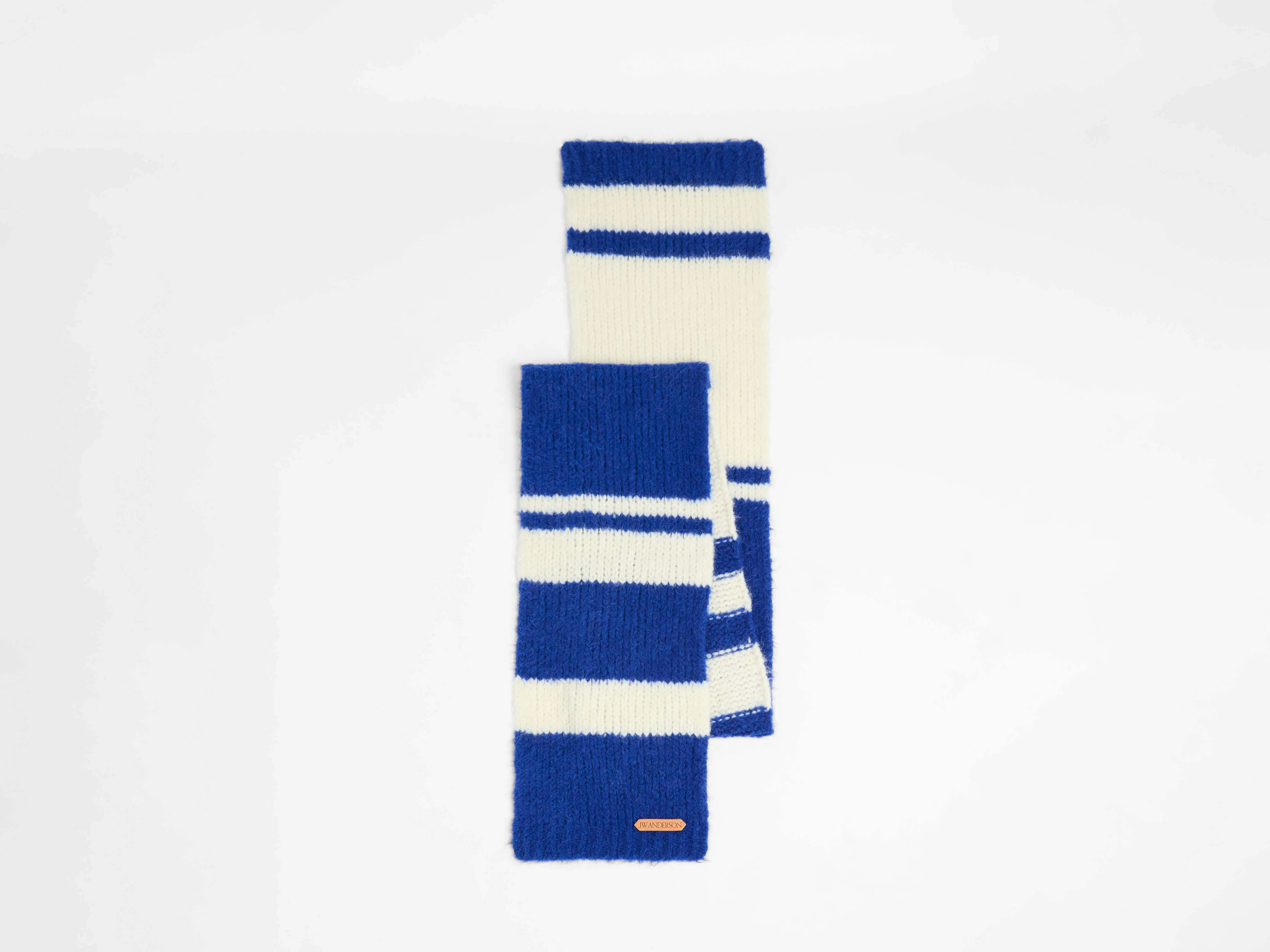 STRIPED SCARF IN ROYAL BLUE & WHITE - 1
